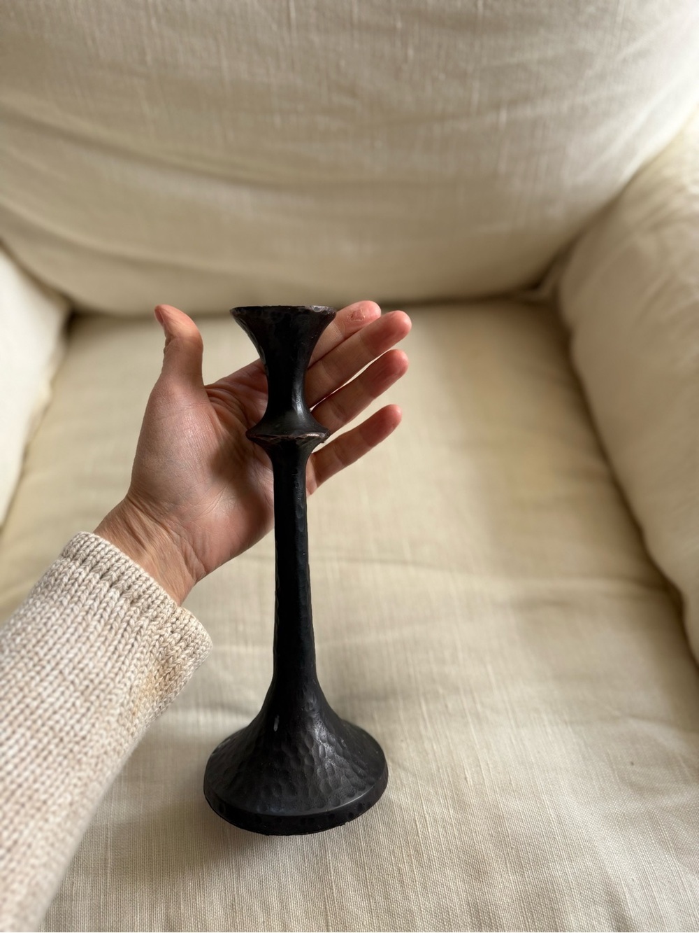 Crate&Barrel Emmett Bronze Taper Candle Holder single - Picture 3 of 6